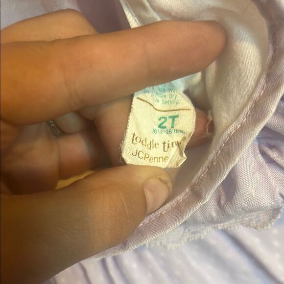 Vintage JC penny Lavender Lace Trim dress - Picture 2 of 3